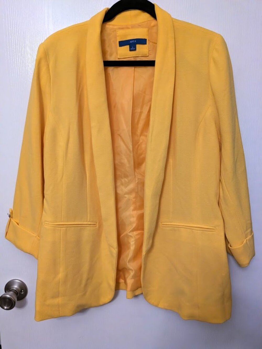 Apt. 9 Bright yellow open-front blazer Size L